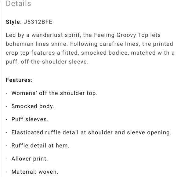 BillaBong Feeling Groovy Off the Shoulder Top - Picture 5 of 6